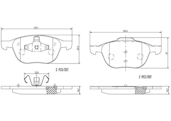 BREMBO fékbetétkészlet, tárcsafék - P24061N - TothCarparts