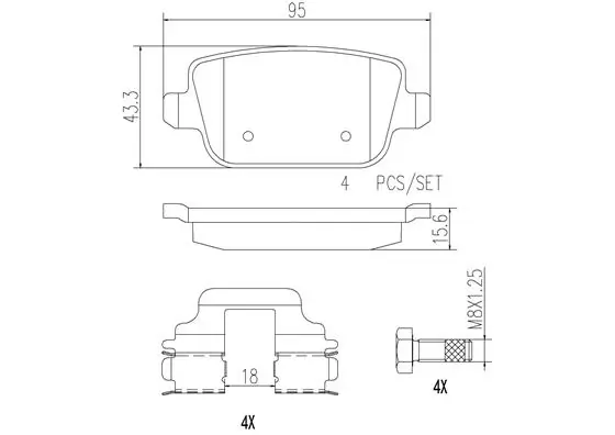 BREMBO fékbetétkészlet, tárcsafék - P24075N - TothCarparts