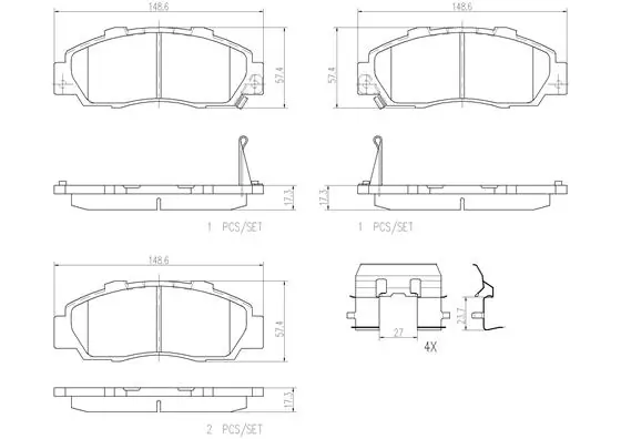 BREMBO fékbetétkészlet, tárcsafék - P28026N - TothCarparts
