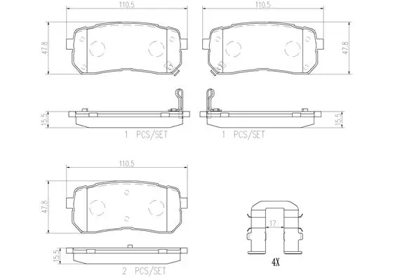 BREMBO fékbetétkészlet, tárcsafék - P30035N - TothCarparts