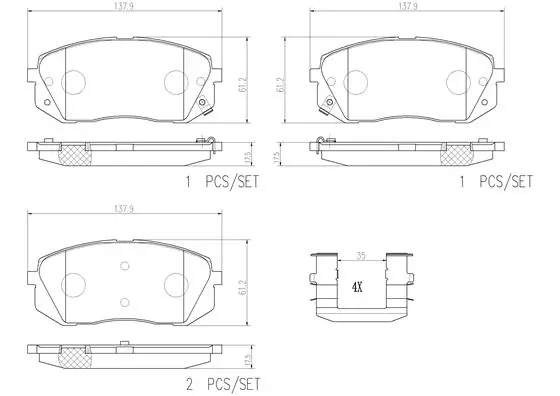 BREMBO fékbetétkészlet, tárcsafék - P30056N - TothCarparts