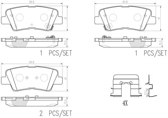BREMBO fékbetétkészlet, tárcsafék - P30094N - TothCarparts