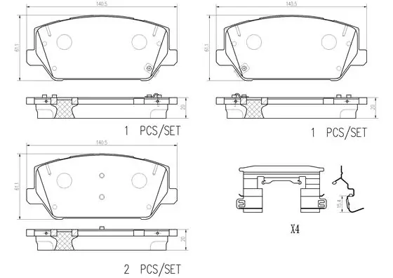 BREMBO fékbetétkészlet, tárcsafék - P30102N - TothCarparts