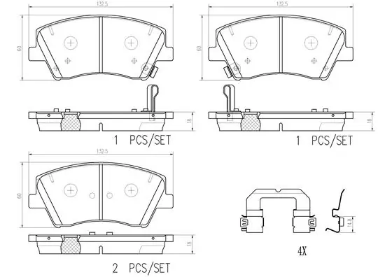 BREMBO fékbetétkészlet, tárcsafék - P30107N - TothCarparts