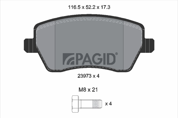 PAGID fékbetétkészlet, tárcsafék - T1399N - TothCarparts
