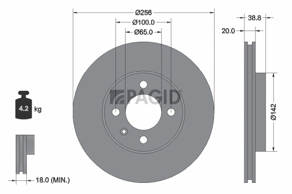 PAGID féktárcsa - 53934NC - TothCarparts