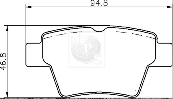 NPS fékbetétkészlet, tárcsafék - P361A05 - TothCarparts