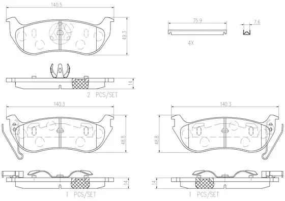 BREMBO fékbetétkészlet, tárcsafék - P37009N - TothCarparts