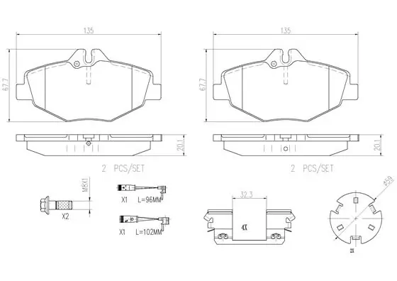 BREMBO fékbetétkészlet, tárcsafék - P50049N - TothCarparts