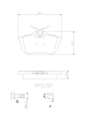 BREMBO fékbetétkészlet, tárcsafék - P54023N - TothCarparts