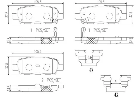 BREMBO fékbetétkészlet, tárcsafék - P56046N - TothCarparts