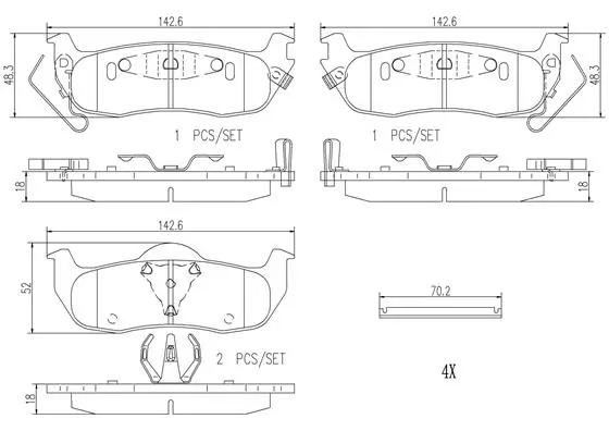 BREMBO fékbetétkészlet, tárcsafék - P56074N - TothCarparts