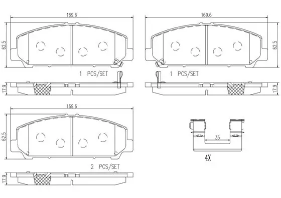 BREMBO fékbetétkészlet, tárcsafék - P56079N - TothCarparts