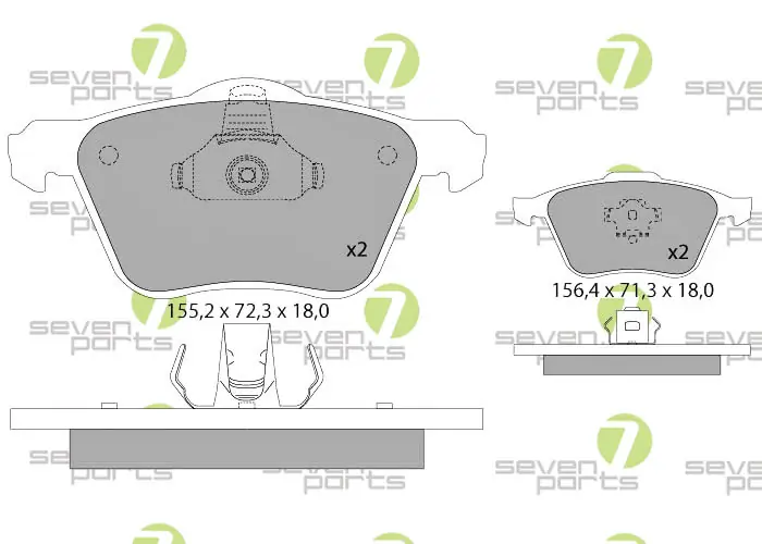 7 SEVEN PARTS fékbetétkészlet, tárcsafék - SVP25720 - TothCarparts