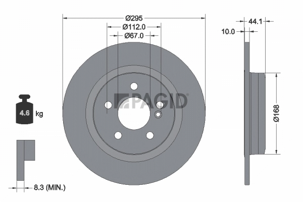 PAGID féktárcsa - 55549NC - TothCarparts