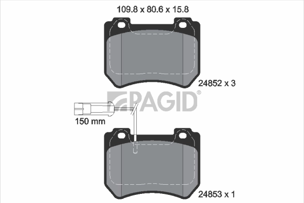 PAGID fékbetétkészlet, tárcsafék - T1866N - TothCarparts