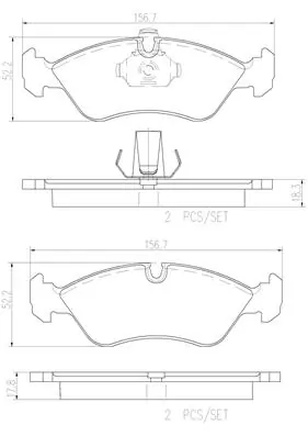 BREMBO fékbetétkészlet, tárcsafék - P59017N - TothCarparts