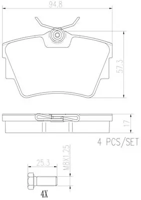 BREMBO fékbetétkészlet, tárcsafék - P59041N - TothCarparts