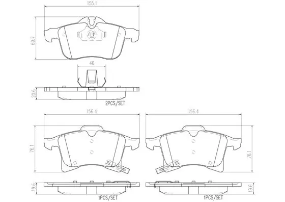 BREMBO fékbetétkészlet, tárcsafék - P59045N - TothCarparts