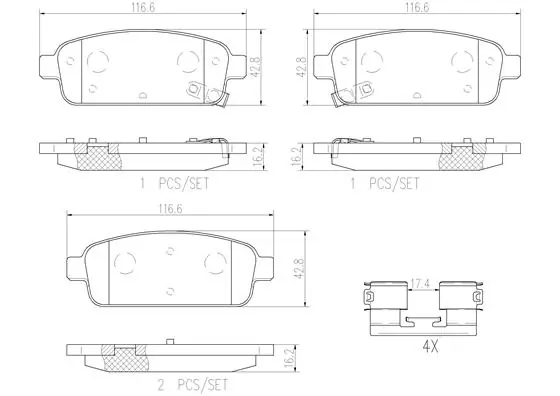 BREMBO fékbetétkészlet, tárcsafék - P59080N - TothCarparts