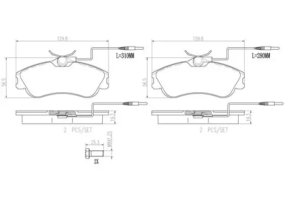 BREMBO fékbetétkészlet, tárcsafék - P61060N - TothCarparts
