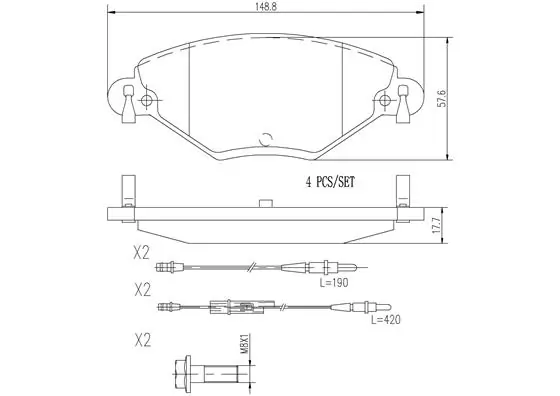 BREMBO fékbetétkészlet, tárcsafék - P61071N - TothCarparts
