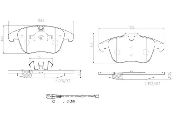 BREMBO fékbetétkészlet, tárcsafék - P61106N - TothCarparts