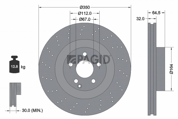 PAGID féktárcsa - 54764NHC - TothCarparts