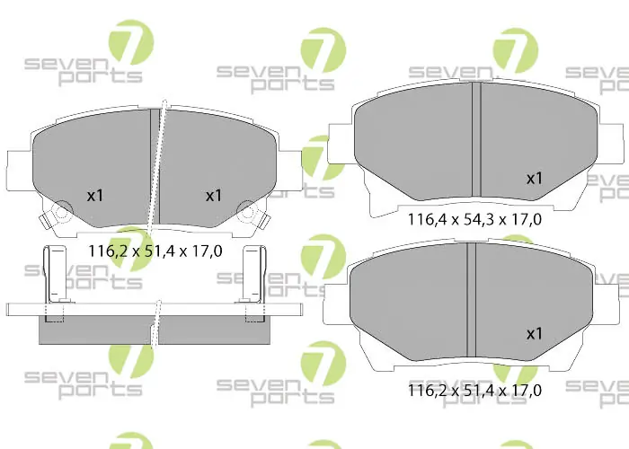 7 SEVEN PARTS fékbetétkészlet, tárcsafék - SVP24621 - TothCarparts