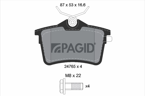 PAGID fékbetétkészlet, tárcsafék - T1788N - TothCarparts