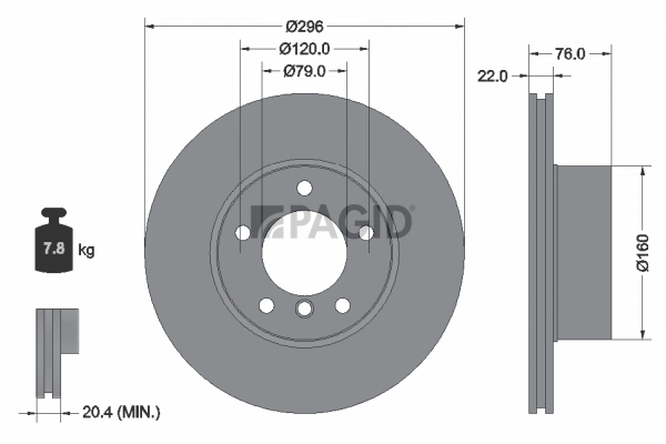 PAGID féktárcsa - 50439NHC - TothCarparts