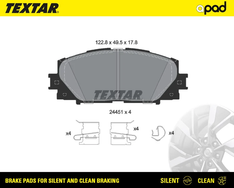 TEXTAR fékbetétkészlet, tárcsafék - 2445103SC - TothCarparts