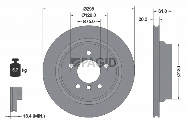 PAGID féktárcsa - 50441NC - TothCarparts