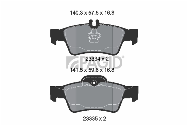 PAGID fékbetétkészlet, tárcsafék - T5155N - TothCarparts