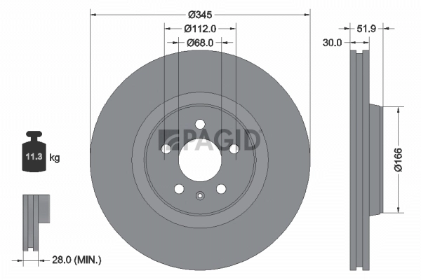PAGID féktárcsa - 55292NHC - TothCarparts