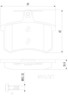 BREMBO fékbetétkészlet, tárcsafék - P85013N - TothCarparts