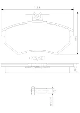 BREMBO fékbetétkészlet, tárcsafék - P85015N - TothCarparts