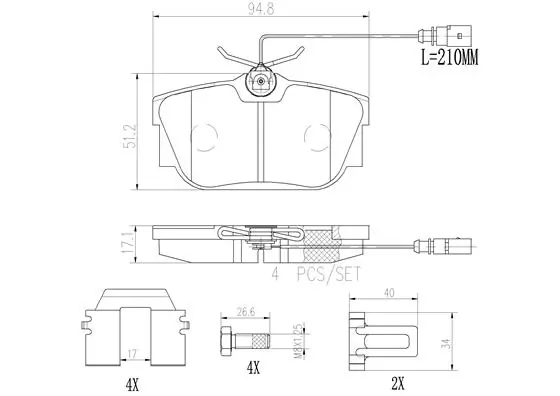 BREMBO fékbetétkészlet, tárcsafék - P85046N - TothCarparts