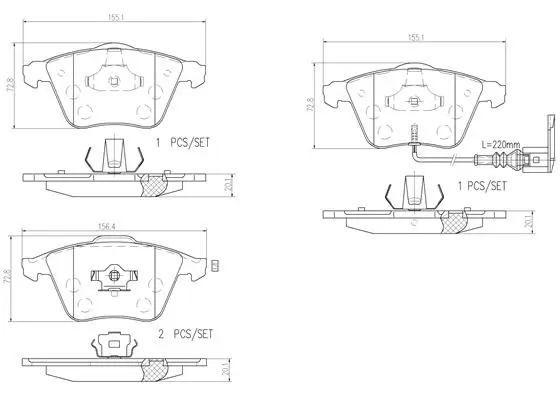 BREMBO fékbetétkészlet, tárcsafék - P85079N - TothCarparts