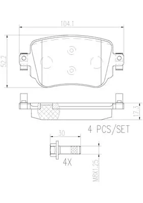 BREMBO fékbetétkészlet, tárcsafék - P85140N - TothCarparts