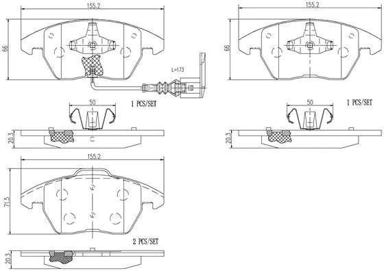 BREMBO fékbetétkészlet, tárcsafék - P85146N - TothCarparts