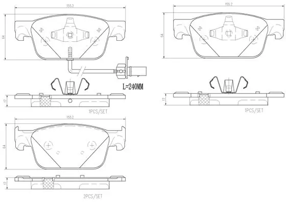 BREMBO fékbetétkészlet, tárcsafék - P85153N - TothCarparts