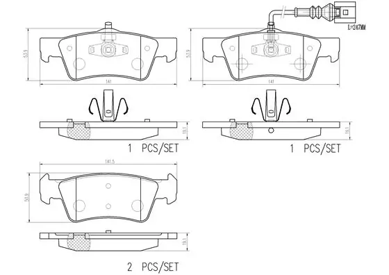 BREMBO fékbetétkészlet, tárcsafék - P85163N - TothCarparts