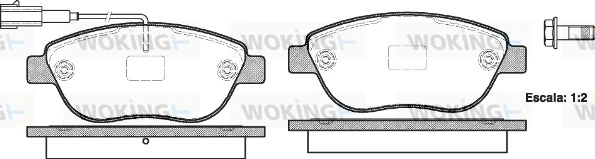 WOKING fékbetétkészlet, tárcsafék - P9593.11 - TothCarparts