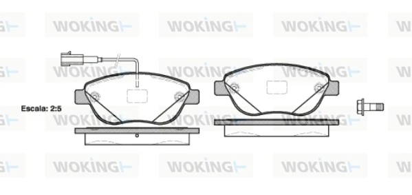 WOKING fékbetétkészlet, tárcsafék - P9593.12 - TothCarparts