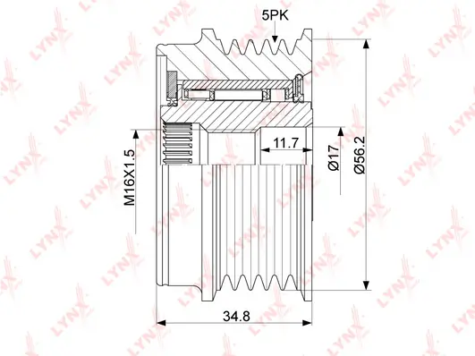 LYNXAUTO generátor szabadonfutó - PA-1012 - TothCarparts