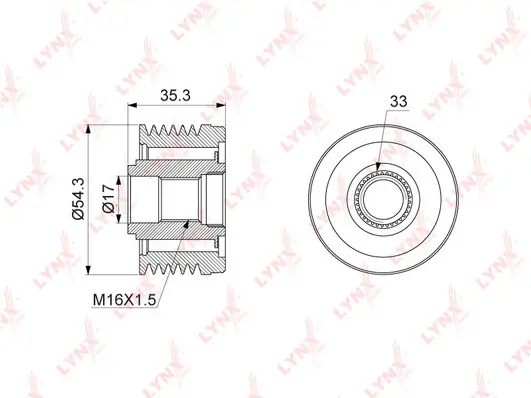 LYNXAUTO generátor szabadonfutó - PA-1036 - TothCarparts