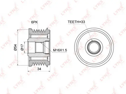 LYNXAUTO generátor szabadonfutó - PA-1046 - TothCarparts