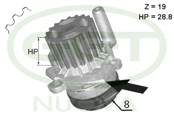 GGT Vízszivattyú, motorhűtés - PA12610 - TothCarparts