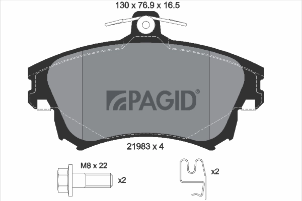 PAGID fékbetétkészlet, tárcsafék - T1565N - TothCarparts
